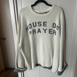 UPPERROOM 'House of Prayer' Cream Oversized Sweatshirt